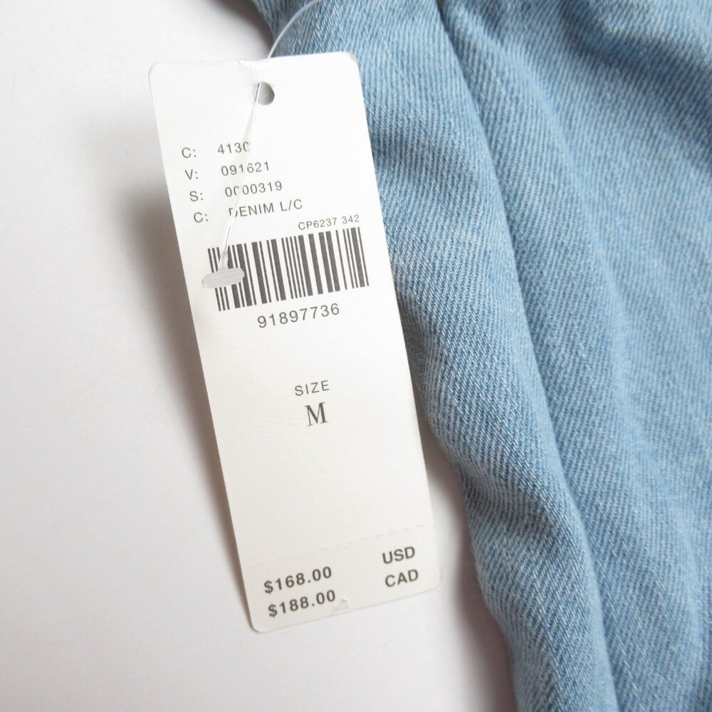 Anthropologie Pilcro Strapless Seamed Denim Mini Dress Light Blue Medium - Picture 8 of 10